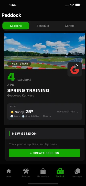 GoKanic sessions screen